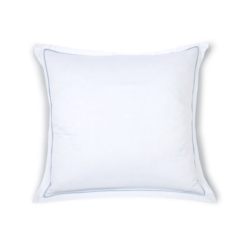 Taie décorative en satin de coton Sheena, Bleu français