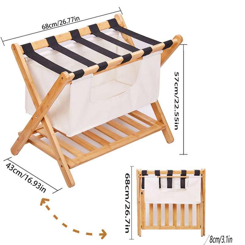 Porte-bagages pliant en bambou