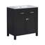 Meuble-lavabo de 30 po avec lavabo en céramique, armoire de salle de bain simple moderne avec 2 portes et une tablette, portes à fermeture douce-115672135