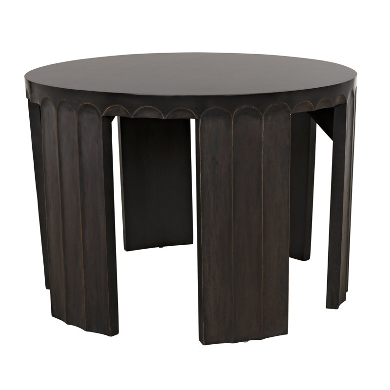 Fluted Solid Wood End Table