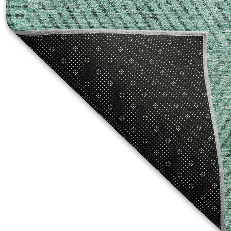 Premium Machine Washable Prisco Teal Rug, Rectangle 1'8" x 2'6"