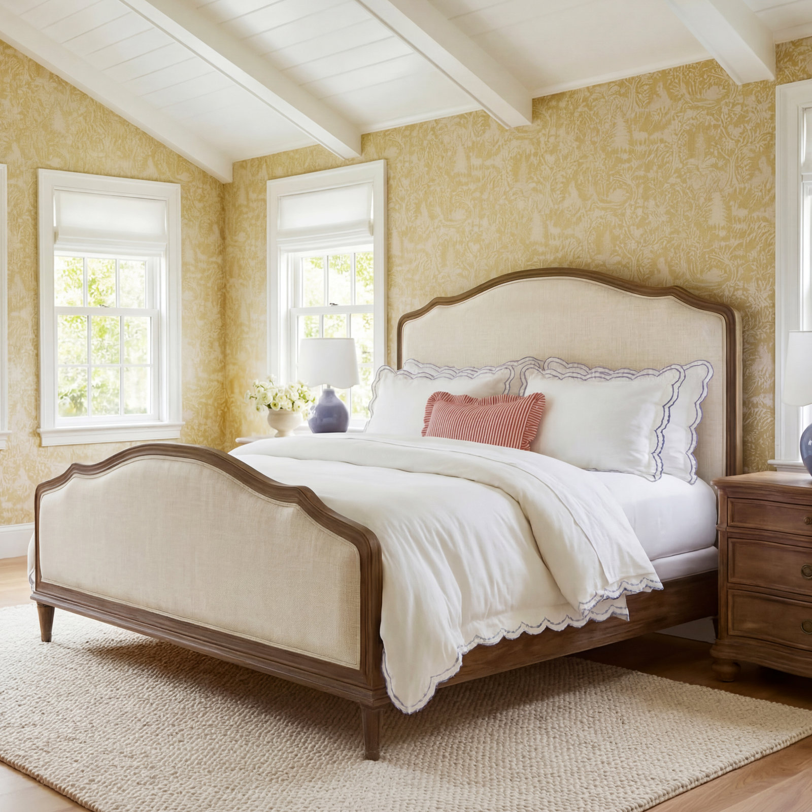 Watson Upholstered Oak Bed, King, Studio Gray