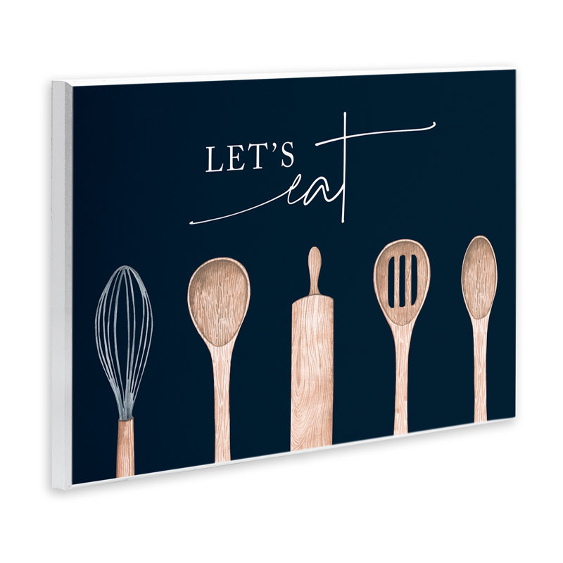 Plaque murale pour ustensiles de cuisine Let's Eat, design par Lux + Me Designs, H 10 po x l 15 po