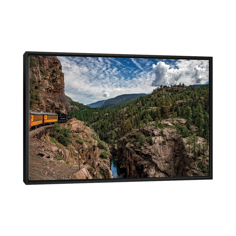 Rockies de train dans le, H 18 po x l 26 po x P 1,5 po, Pas de tapis, Toile avec cadre noir