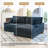 2 - Piece Upholstered Blue Chenille Modular Sectional Sofa with Armrests & Throw Pillows-135900686-135900687