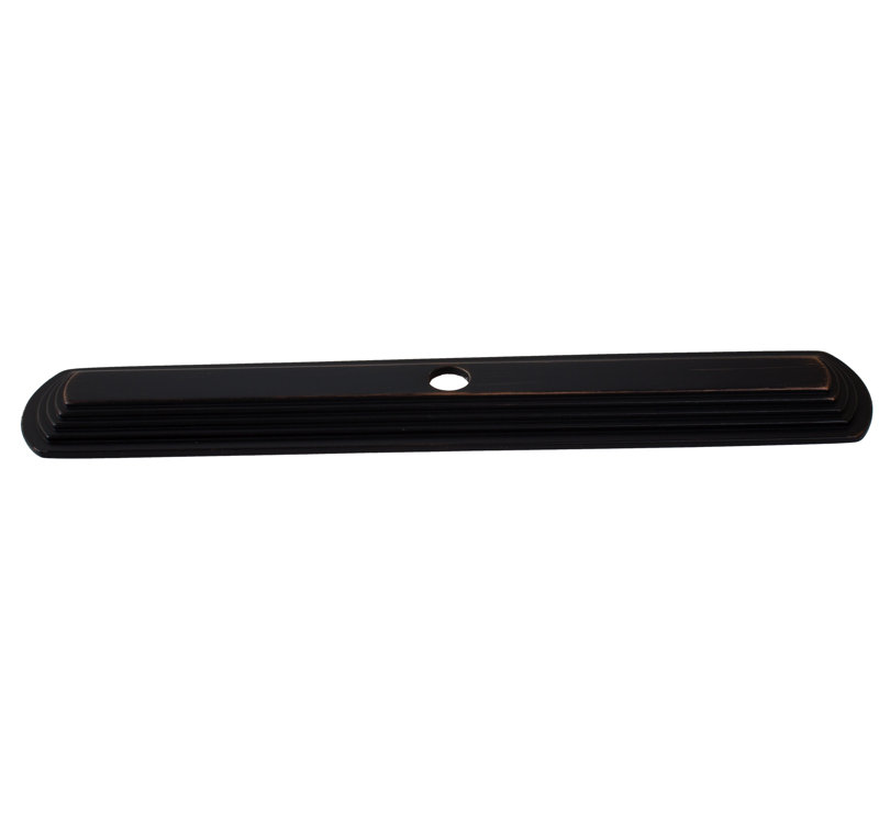 Narrow Rounded Rectangle Cabinet Knob Backplate, Oil Rubbed Bronze