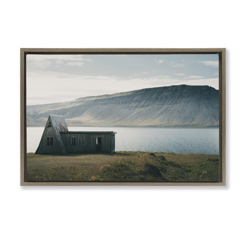 Toile flottante encadrée Islandais par Max Blakesberg Studios, Cadre flottant orme Montalcino, H 21 po x l 31 po