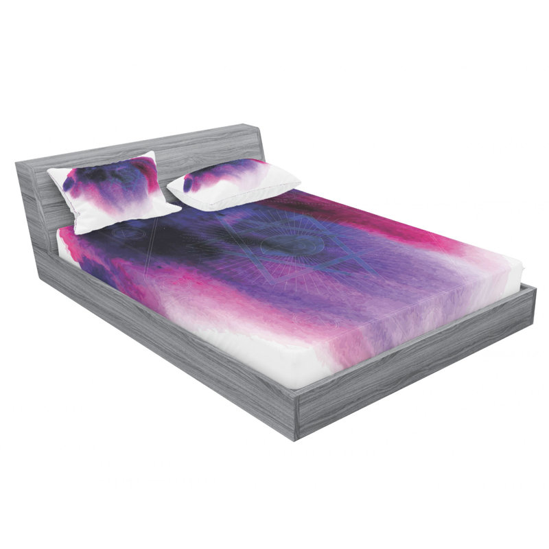 Ensemble de draps oculaire astrologie alchemy, Ensemble de draps pour lit double avec un drap-hou