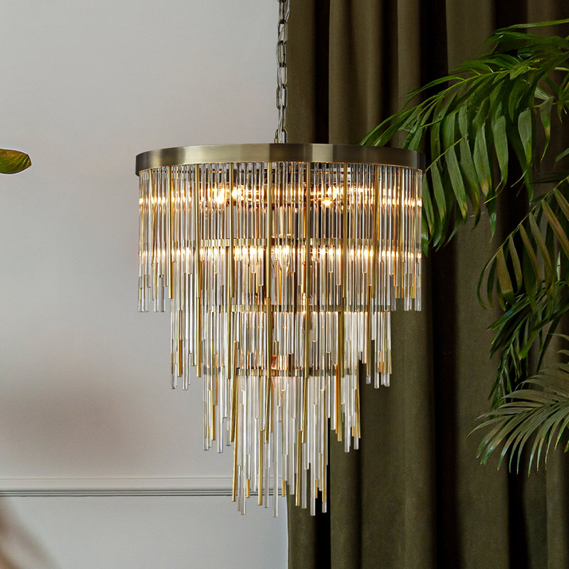 Lustre moderne en bronze antique 20 "avec luminaire suspendu réglable à 9 lumières pour salle à manger ou vestibule
