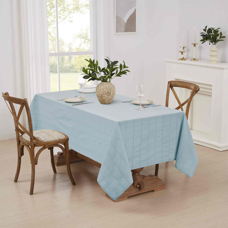 Izod Chadwick Linen Lurex Tablecloth, 102" L x 60" D, Blue