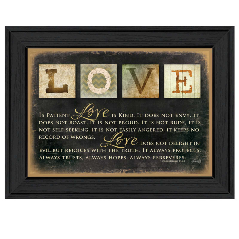 Love 1 - Cadre photo, art textuel, H 20 po x l 26 po x P 2 po