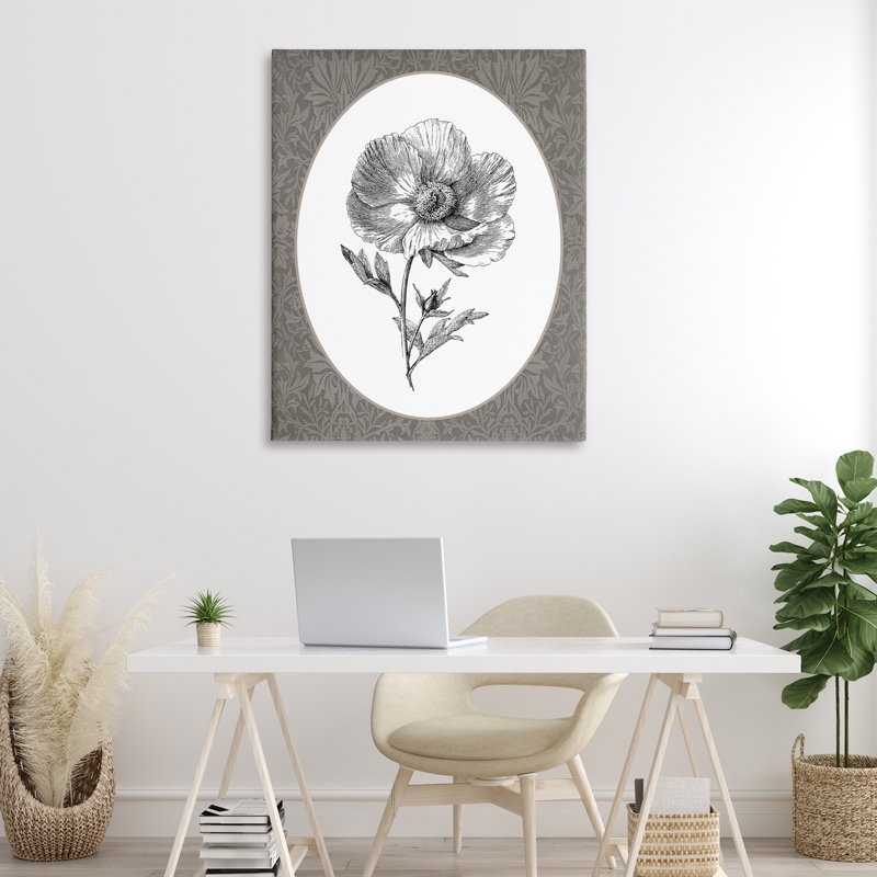 Art mural sur toile Anemone Sprig Vignette, H 48 po x l 36 po