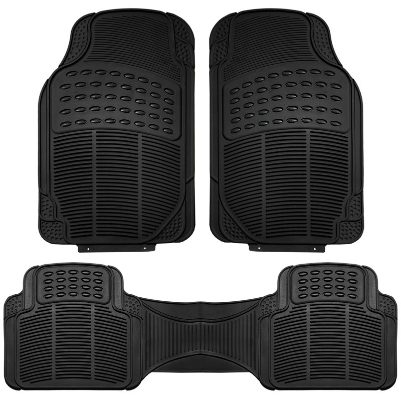 Anella ClimaProof Trimmable Non-Slip Vinyl Floor Mats Full Set, Black
