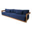 Hermosa 119" Wide Outdoor Teak Rectangle Patio Sofa with Cushions-1093125239