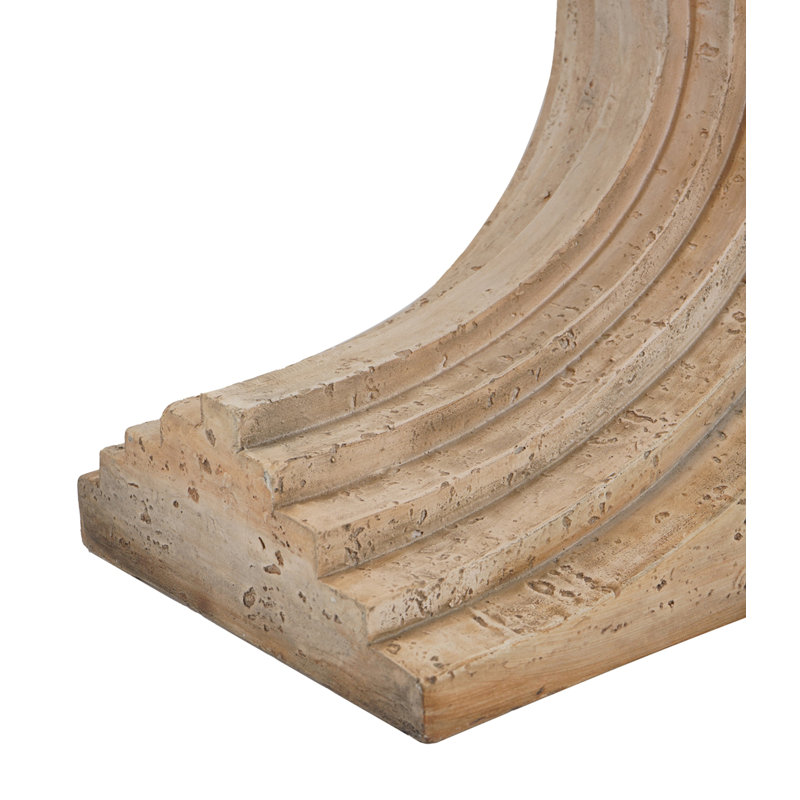 Table d'appoint arquée moderne avec finition faux travertin