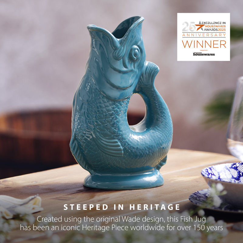  Original Gurgle Jug, Earthenware, Iconic UK Heritage, Made in Stoke-on-Trent, 1.2 L, Agave