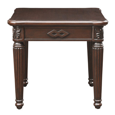 Table avec pieds tournés et bureau d'appoint rectangulaire à base complexe - fonctionnelle pour le salon