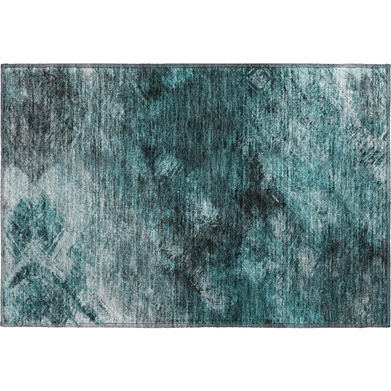 Tapis bleu sarcelle Premium Cerrito AMF590, Rectangle 1 pi 8 po x 2 pi 6 po
