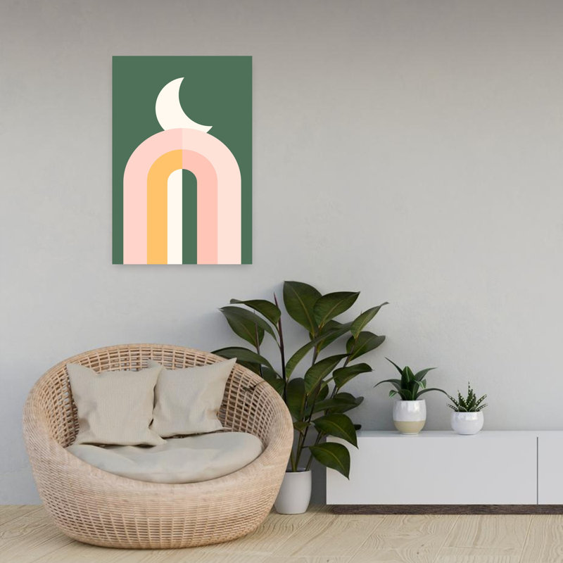 Art contemporain abstrait paysage géométrique audacieux, H 24 po x l 16 po