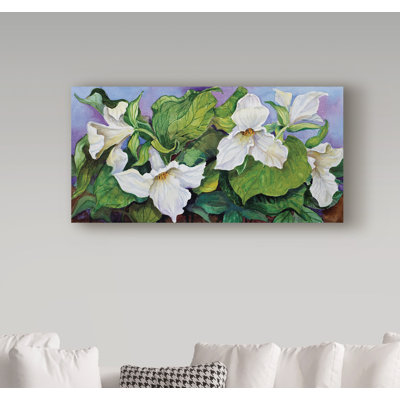 Deetra «Woodland Trillium», reproduction de peinture acrylique sur toile tendue