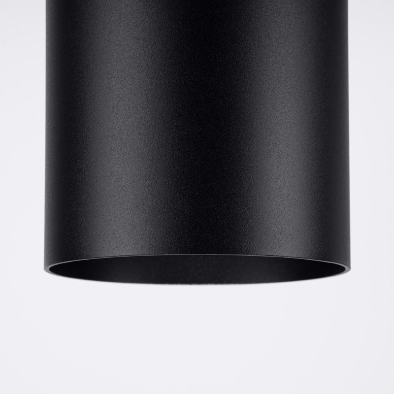 Rif Solid Wood Flush Mount, Black/Natural Wood