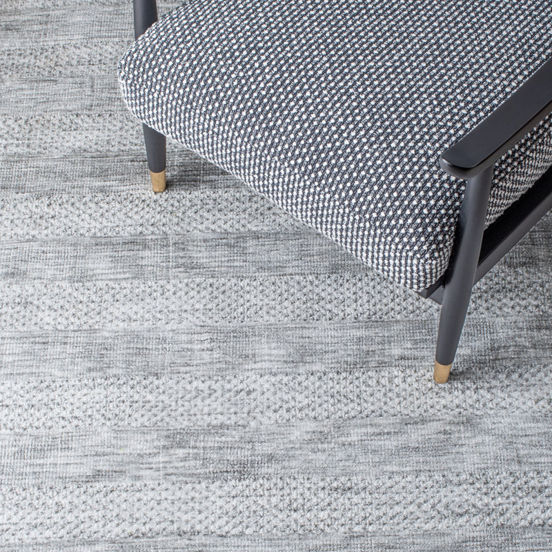 Classic Vintage Hand Loomed Micro Fiber Striped Rug, Runner 2'3" x 8'