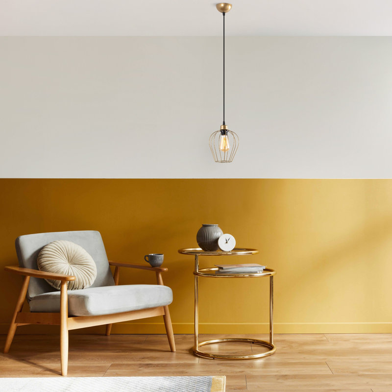 Elegant Gold Chandelier, Adjustable Height 30 to 45.7 Inches | Metal Body, Ø7.9 x 8.7 Inches Base Plate | 1 x E27 Socket, Max 40W (Bulb Not Included) | Perfect for Dining Room, Living Room, or Entryway Decor