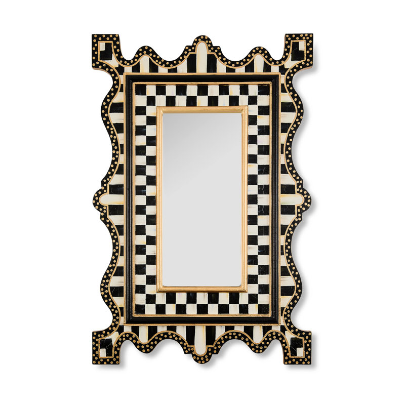 Courtly Check & Stripe Small Wall Mirror, 24" x 16"