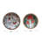 Enameled Mango Wood Bowls With Woodland Flora/Fauna Pattern