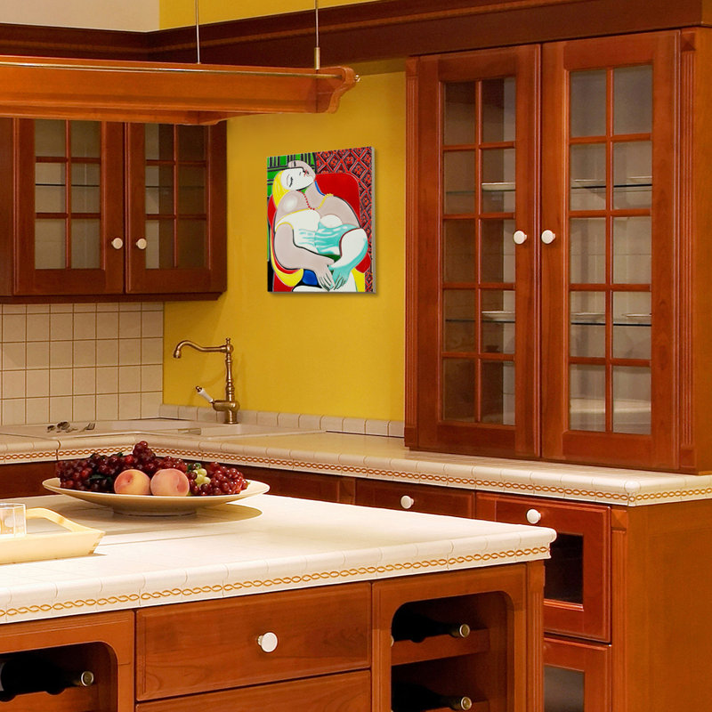 La Pastiche Cubist Repose in Colour - Hand-Carved and Hand-Painted Ceramic Art Tile