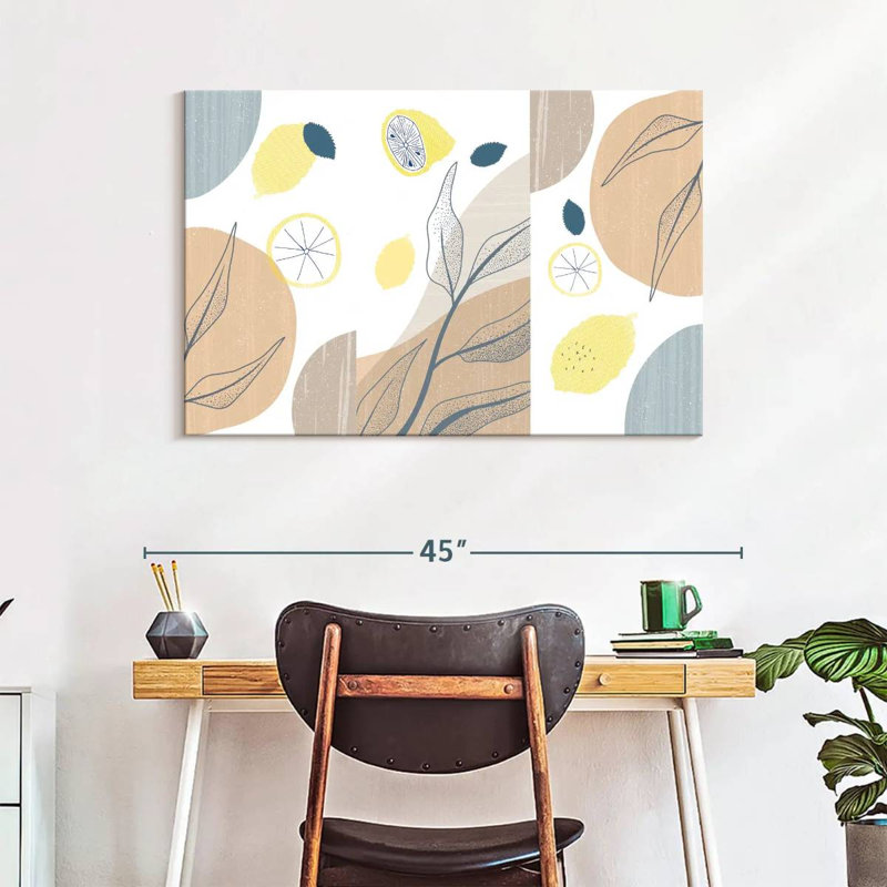 Boho Botanical Lemons, 26" H x 39" W