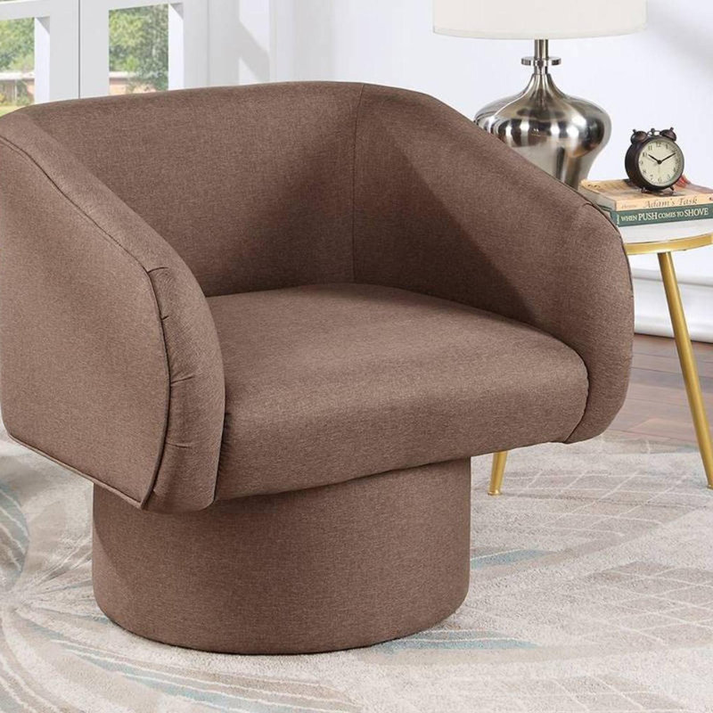 Fauteuil demi-tonneau pivotant 360, Café clair