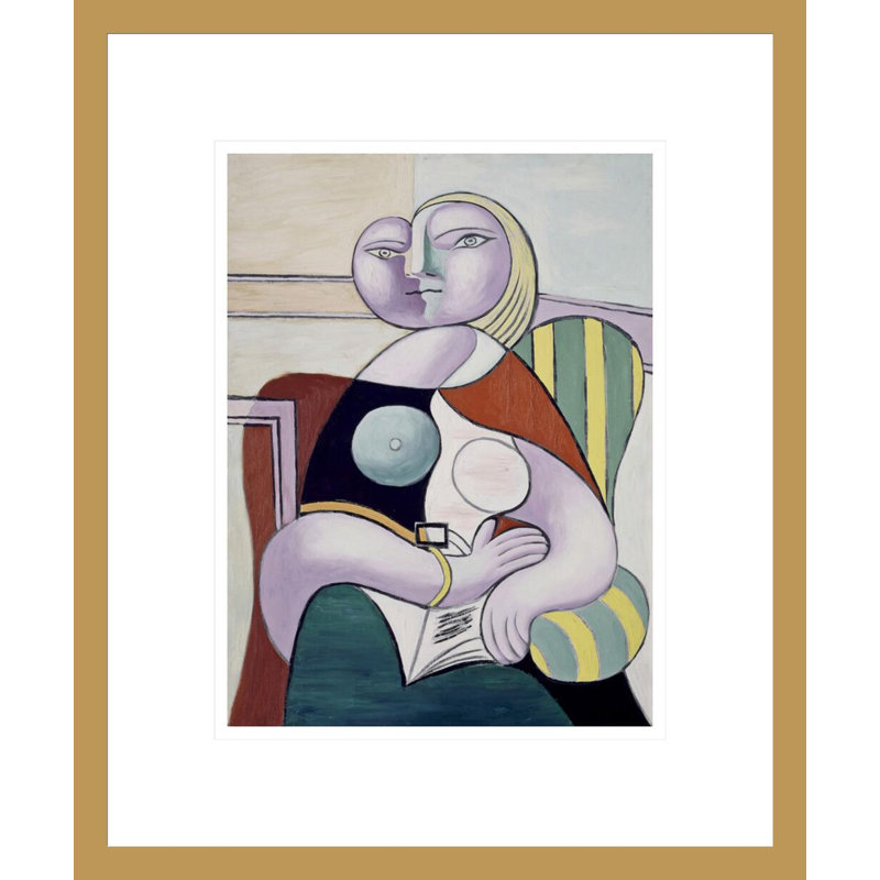 «Reading Woman» par Pablo Picasso, impression giclée sur cadre, H 16,53 po x l 13,75 po