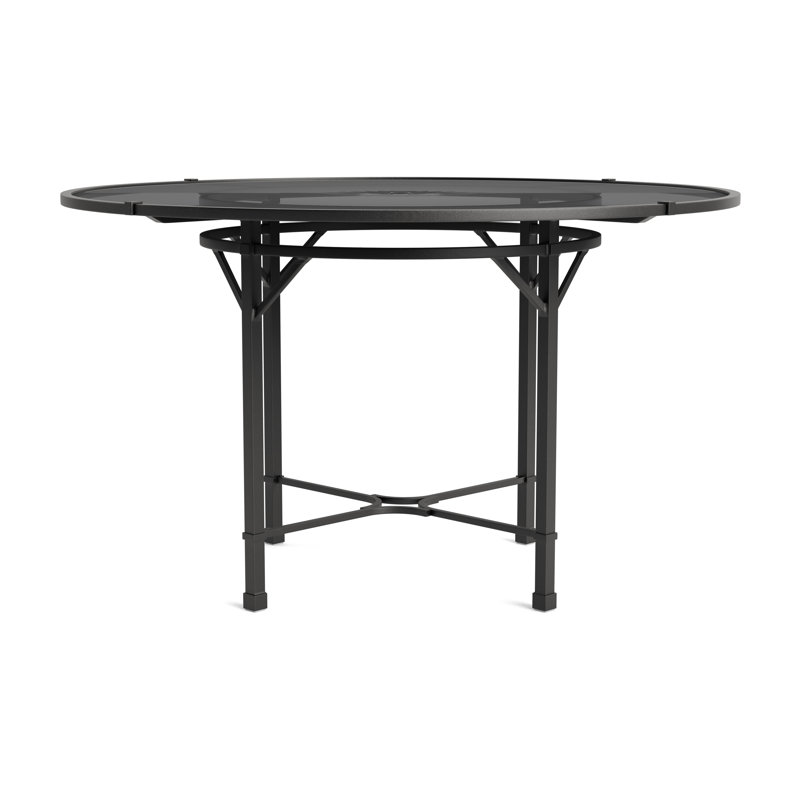 Venetian Outdoor Round Dining Table, Textured Pewter