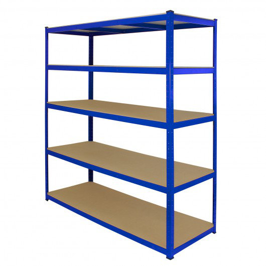 Height -Adjustable Shelving Unit, Blue, 180cm H x 160cm W x 60cm D