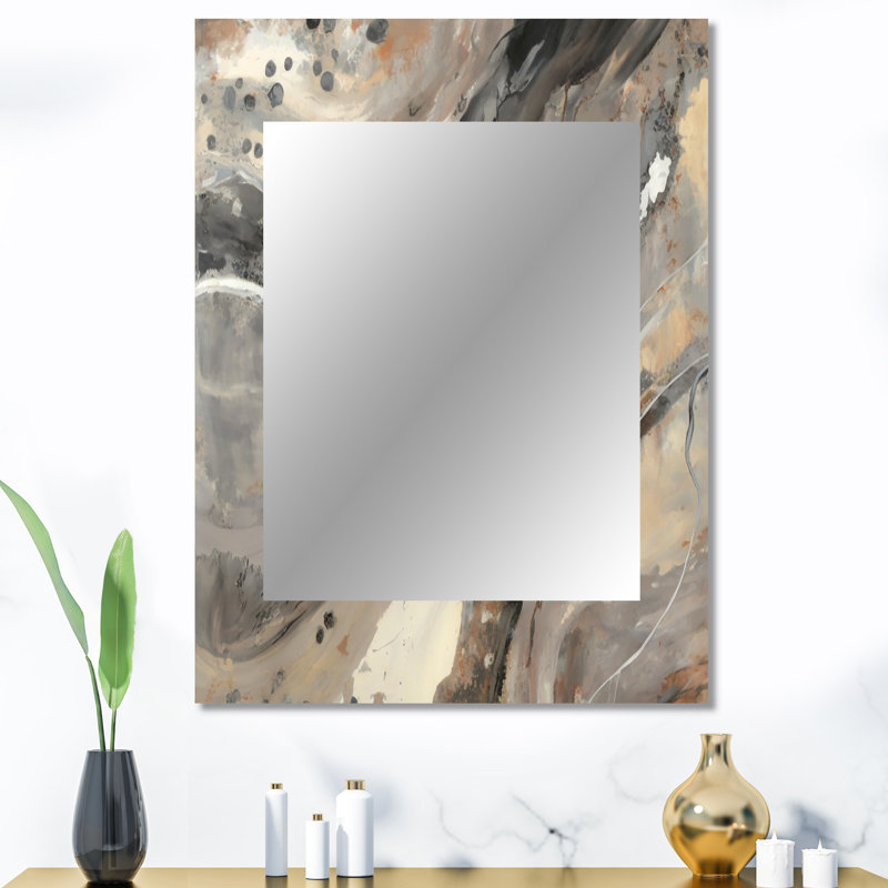Morning Effervescence III - Abstract Unique Wall Mirror Decor, Modern Large Mirror, Printed Metal Art, 40" x 30"