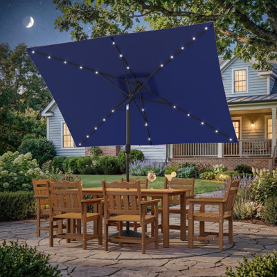 Parasol de marché rectangulaire lumineux 120 po x 78 po Odis