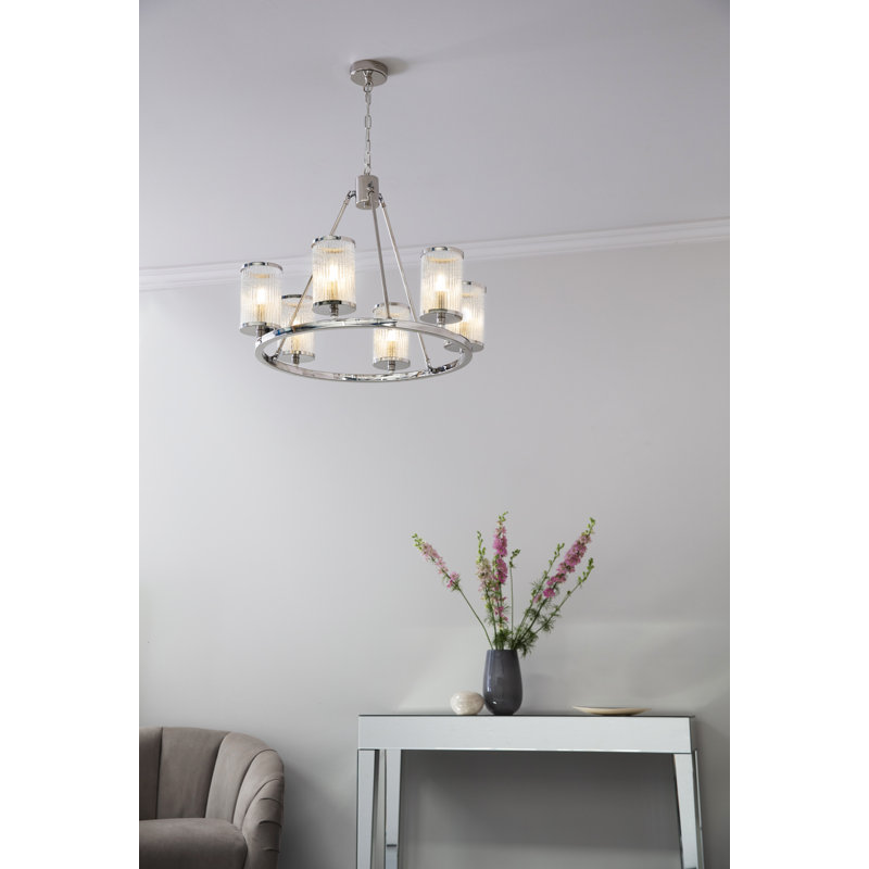 Ravens 6 - Light Waggon Wheel Chandelier