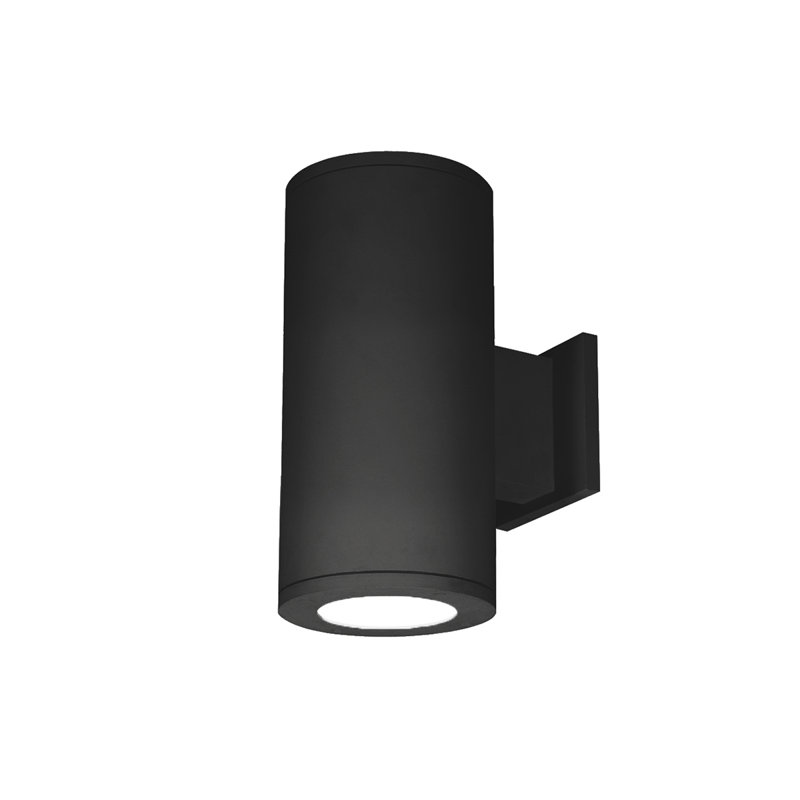 Applique à bras extérieur à del Tube, Noir, H 9,5 po x l 4,88 po x P 7,75 po