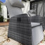 Ensemble 3 pièces de chaise longue d'extérieur réglable en rotin avec table basse en verre trempé-2097359881