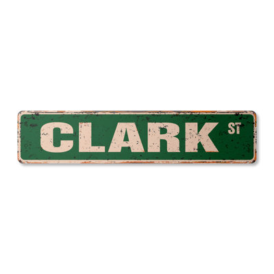 Clark Street Sign Aluminum 6" X 24"