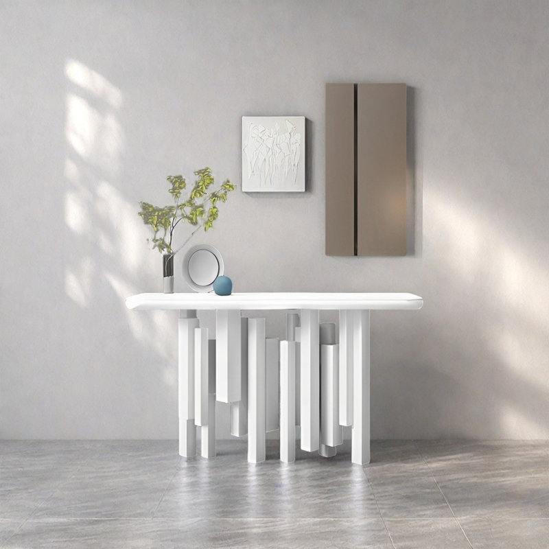 Console Modern Minimalist Art, Blanc, H 35,43 po x l 47,24 po x P 15,75 po