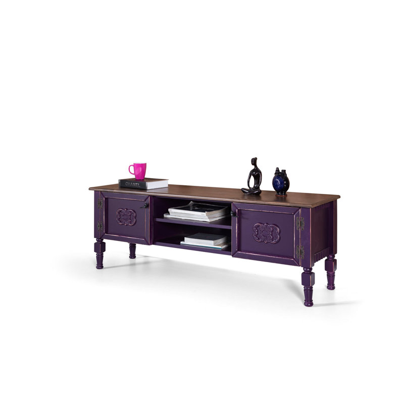 Keikei Unfinished TV Stand, Purple