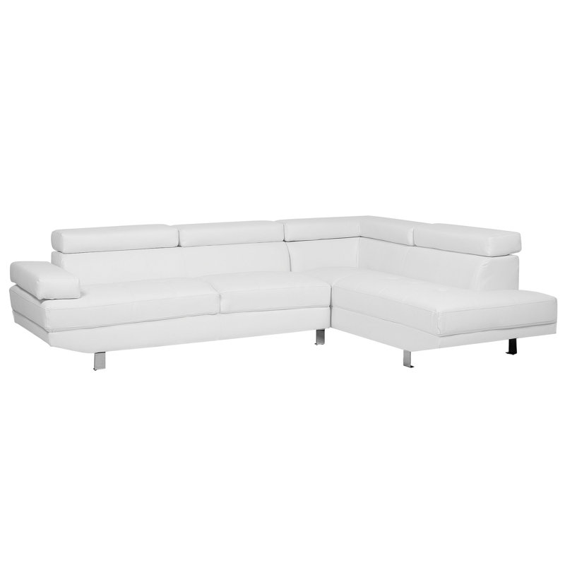 Auti 5 Seater Faux Leather Large Corner Sofa , White