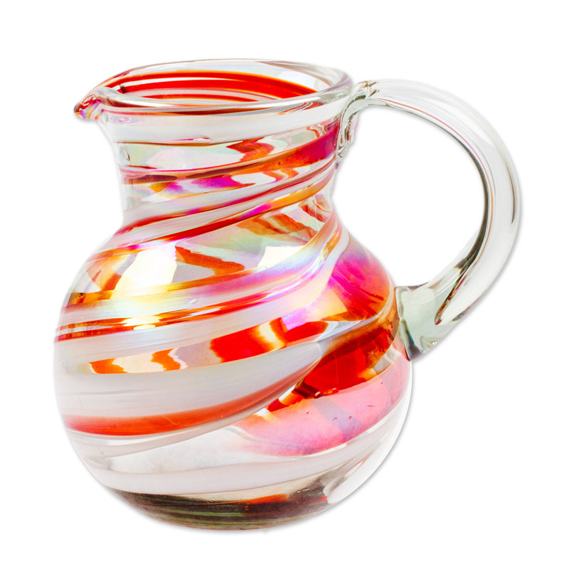 Latitude Run® Handmade Great Enchantment Handblown Glass Pitcher