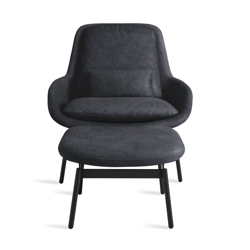 Field Lounge Chair, Ink Genuine Leather