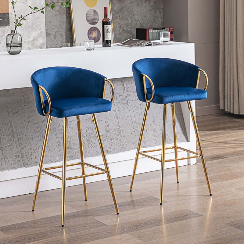 Tabouret de comptoir 26,77 po Smilte, Bleu