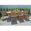 Huntington 9pc Teak Dining Set With Expansion Table Sunbrella Cushions-1857426690