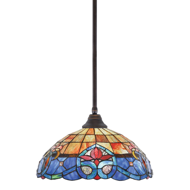 Luminaire suspendu de n'importe quelle tige illustré en finition granit foncé avec verre Sierra 16 po