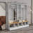 White Wide Design Coat Rack With Storage Bench, Simple Shoe Cabinet With Cube Storage Rack And Shelves, Multifunctional Coat Rack With 8 Hooks For Entryway And Foyer